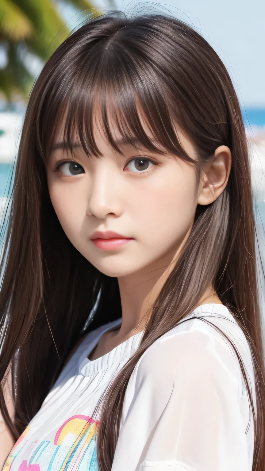 女の子1人, (Full body), Unknown , detailed clothes, (delicate illustration:1.4),(masutepiece:1.0), (Best Quality:1.4), (超A high resolution:1.2), (Photorealistic:1.4), (8K, Raw photo:1.2), (Soft Focus:1.4), (18year old:1.3), (Sharp Focus:1.4), (Renaissance art:1.4), Detailed beautiful face, (Blouse with white collar), sitting on