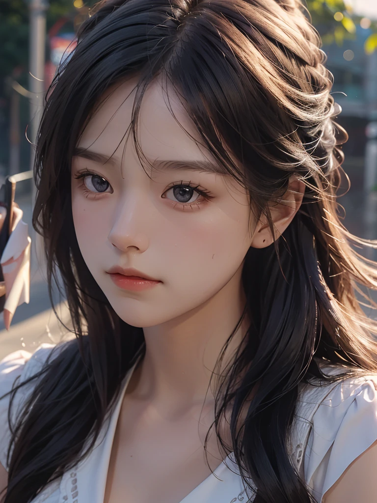 highest quality,finest quality detailed realisticphoto,high-resolution,16K,soft focus,film grain,cinematic lighting,realistic,fine texture,beautiful ultra fine detailed,A beautiful girl whose face alone is enough to make you cum