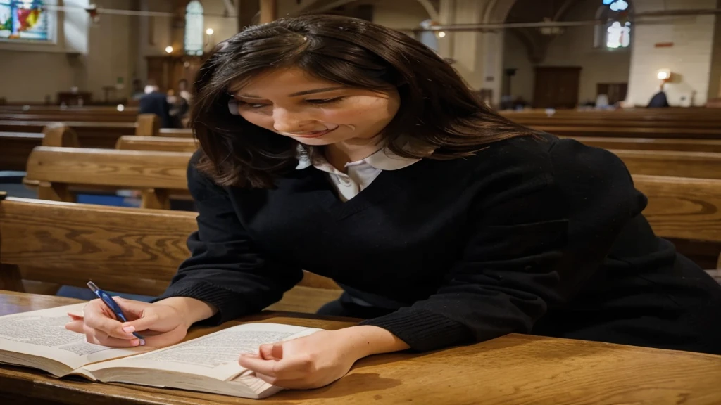 The catechist is teaching at a church