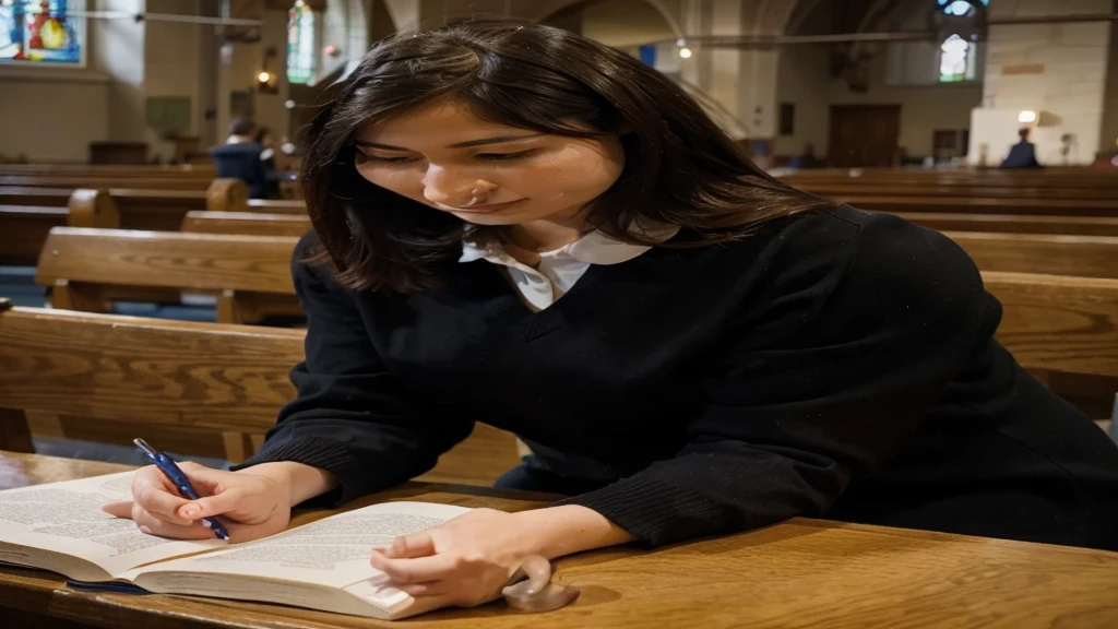The catechist is teaching at a church