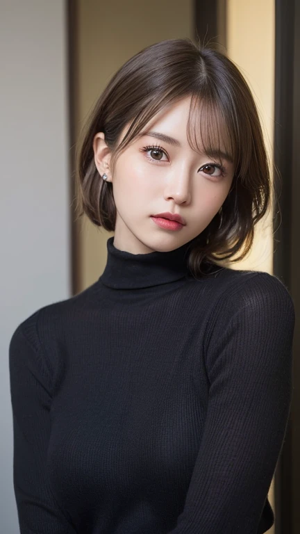 In detail, High resolution, high quality、Perfect dynamic composition, Beautiful fine details, Medium Hair, small 、Natural color lip,Kamimei、Shopping mall、20-year-old girl、1 person、Clear Skin、Shiny Hair、Tabletop, 最high quality, figure, Super detailed, In detail, High resolution, 8k、The correct state of the human body、Randomly cute poses,ponytail,Beautiful feet,Perfect beautiful face,KPOP idol faces,Ecstatic face,Light grey knit dress,Background Blur,Dress up as a model for a women's fashion magazine、smile