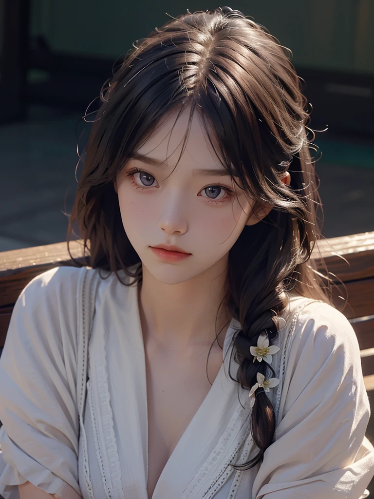 highest quality,finest quality detailed realisticphoto,high-resolution,16K,soft focus,film grain,cinematic lighting,realistic,fine texture,beautiful ultra fine detailed,A beautiful girl whose face alone is enough to make you