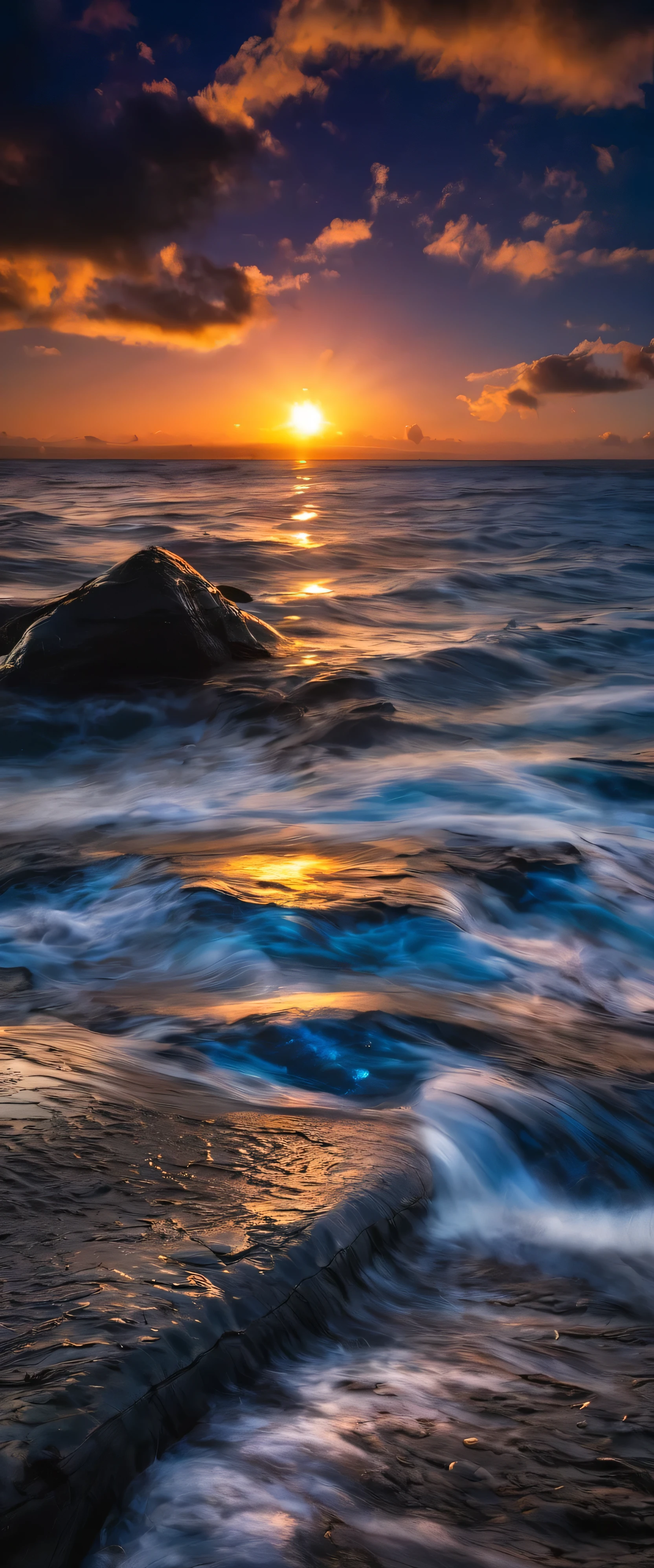 water, Ocean, Dark Sky, sunset, Milky Way