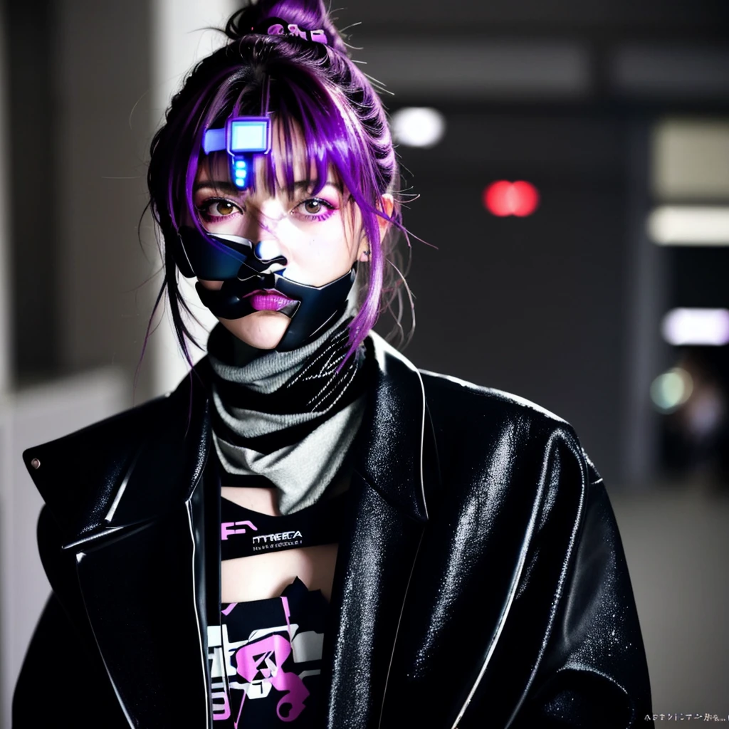 フェイスペイントをしたサイボーグのBeauty, whole body, cyber punk, Fashion Model, Beauty, Francis Bacon's painting style