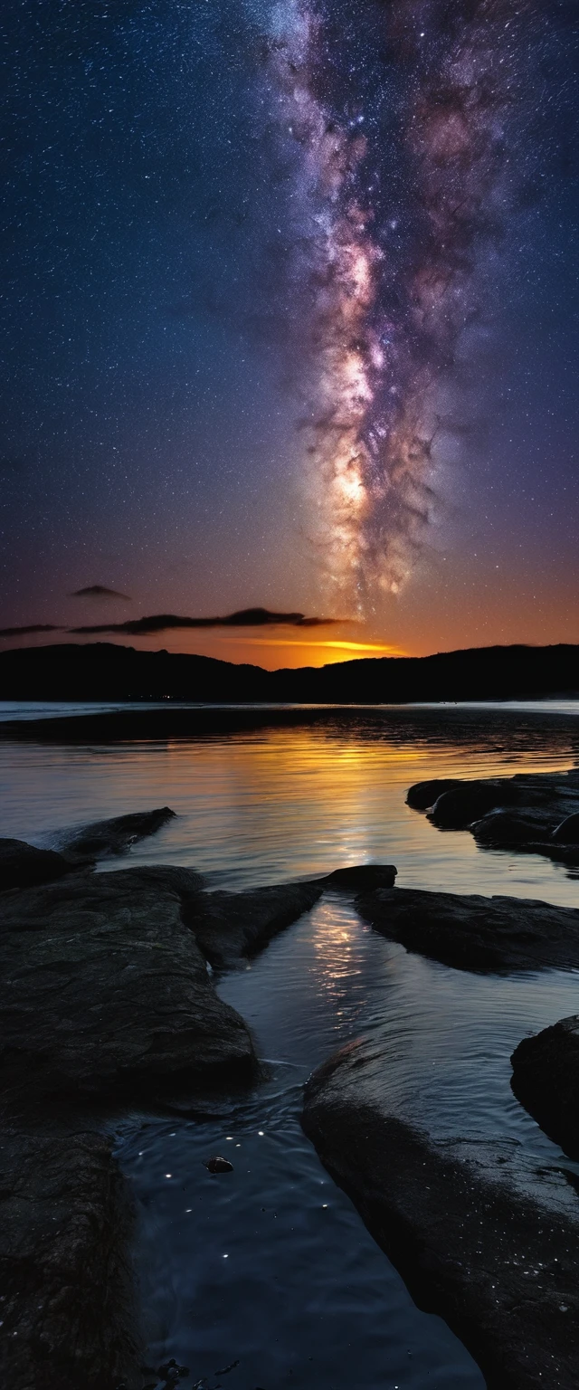 water, Ocean, Dark Sky, sunset, Milky Way