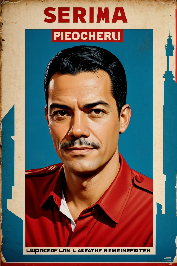Communist propaganda poster of Pedro Sánchez