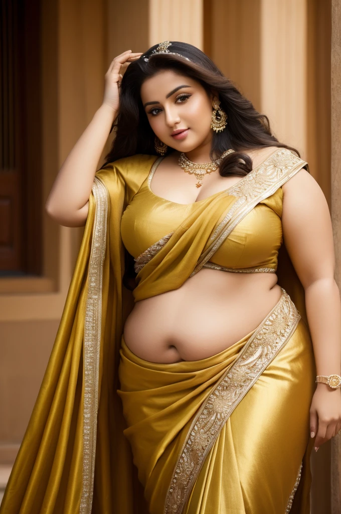 1 Heavenly beautiful and goddess beauty cute and sweet looking face Arabian woman in front of Pretoria, South Africa, Heavenly beautiful Overweight, Heavenly beautiful Extremely fat, Heavenly beautiful and attractive Chubby figure , Heavenly beautiful looking and eye catching luxury style saree , reaching out, Heavenly beautiful Arabian woman, 16k, High resolution, masterpiece, highest quality, fine skin, close up figure view, Realistic Photograph