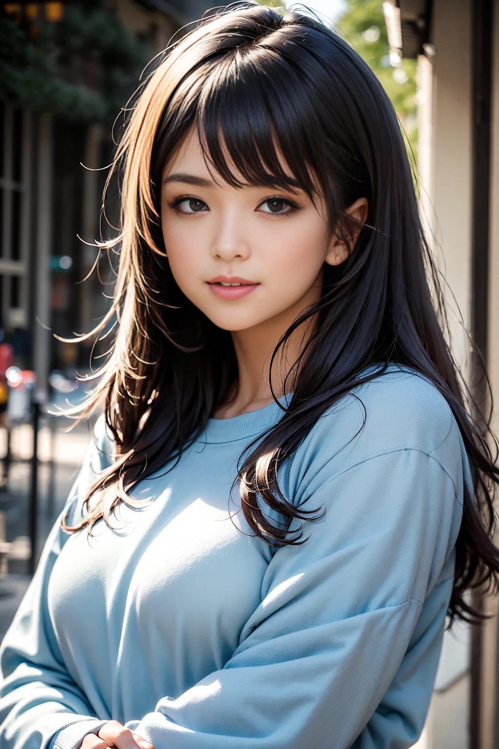 anime:1.5, long shot, full body, a beautiful smiling latina woman with a lollipop in her mouth, modern hairstyle, closeup portrait, happy expression, vibrant colors, soft lighting, photorealistic, 8k, (best quality,4k,8k,highres ,masterpiece:1.2),ultra-detailed,(realistic,photorealistic,photo-realistic:1.37),HDR,UHD,studio lighting,professional,vivid colors,bokeh