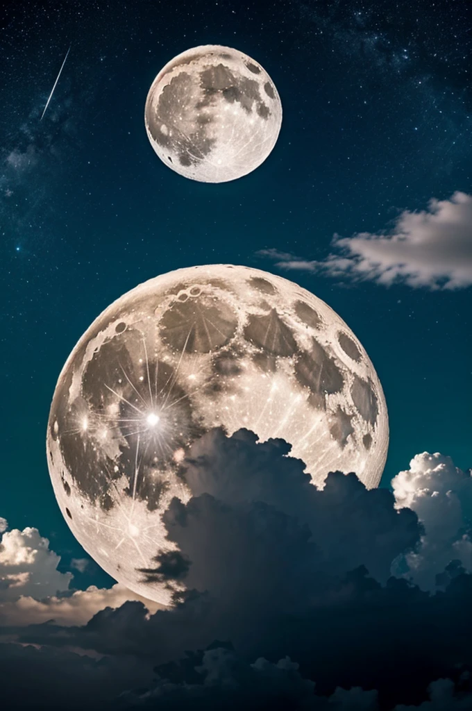 real moon with clouds 
