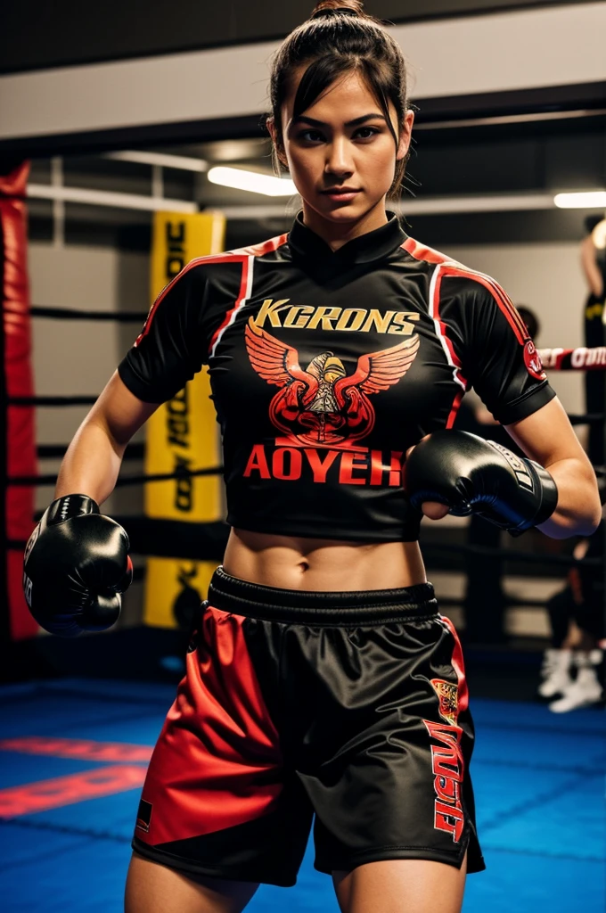 A kickboxing uniform fully sublimated