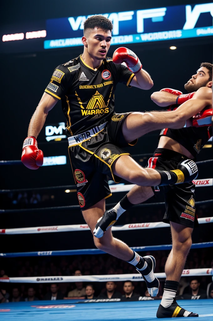 A kickboxing uniform fully sublimated with logo of Apex Warriors