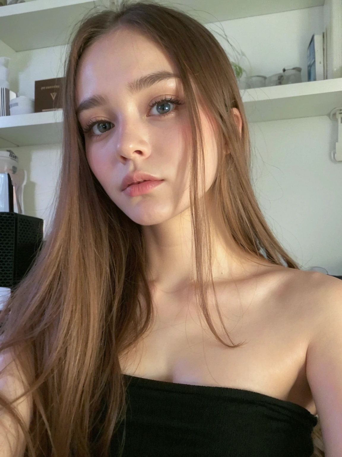best quality, face focus, soft light, ultra high res, (photorealistic:1.4), RAW photo,
1 russian girl, solo, cute, (pupil, lights in the eyes), detailed beautiful face, (small chest),(high resolution detail of human skin texture),
(long hair),
indoor,
Damask Shirt Dress,
(portrait), perfect body, blue eyes, beautiful hair, sexy body, sexy lips, big breasts, young, thick eyebrows, plump lips, cold light, bright skin