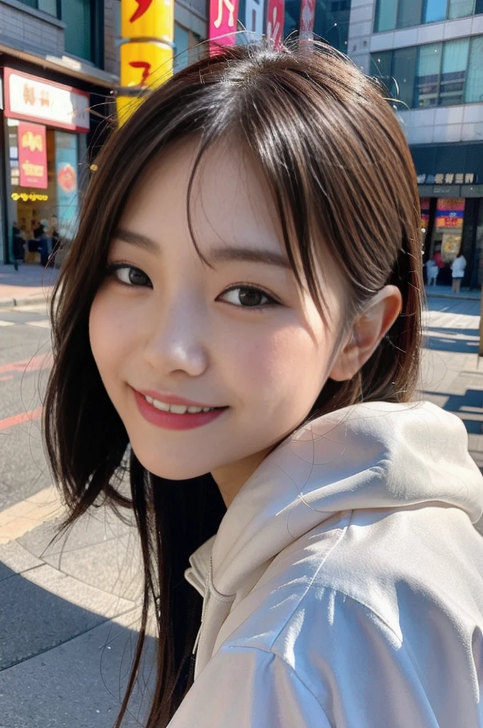 a beautiful slender chinese girl, Laughter, View your viewers, Selfie, intricate skin texture, detailed skin texture, close-up, beautiful and ample curve, alternative angle, daily life, lifestyle, instagram celebrity, iphone 6 photo style, un-color-graded