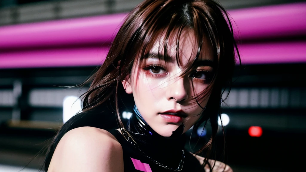 フェイスペイントをしたサイボーグのBeauty, whole body, cyber punk, Fashion Model, Beauty, masterpiece, Francis Bacon's painting style