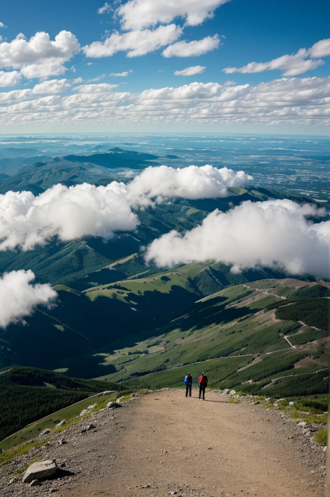 Top of a flat mountain and you can see the clouds below as if they were the ground