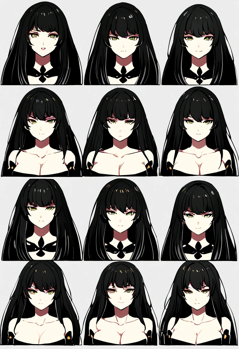 10 Statue different Stoic portraits in black color of the Greek style of a hot female hero, and in lateral form, hot body, hot statue dresscode