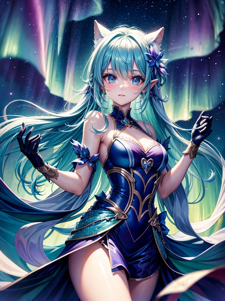 1girl,Perfect Anatomy、Highest quality、Masterpiece、The finest details、Unique hairstyle、Unique costumes、Bold colors、Free and best composition、Art that captivates the viewer、neon color palette、