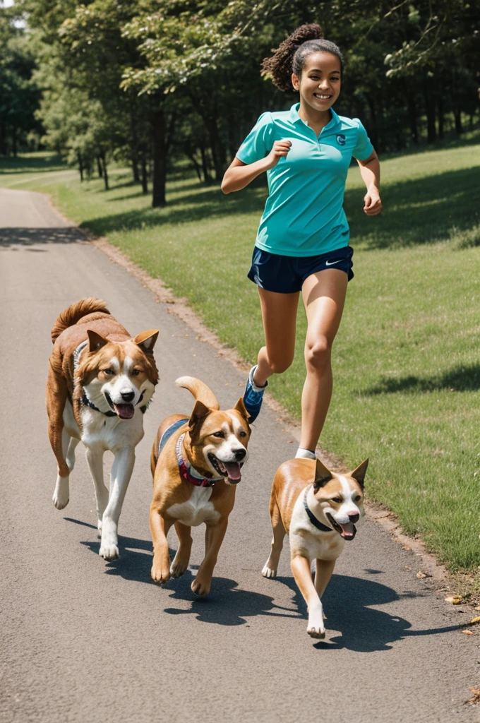 Dog and cat running together