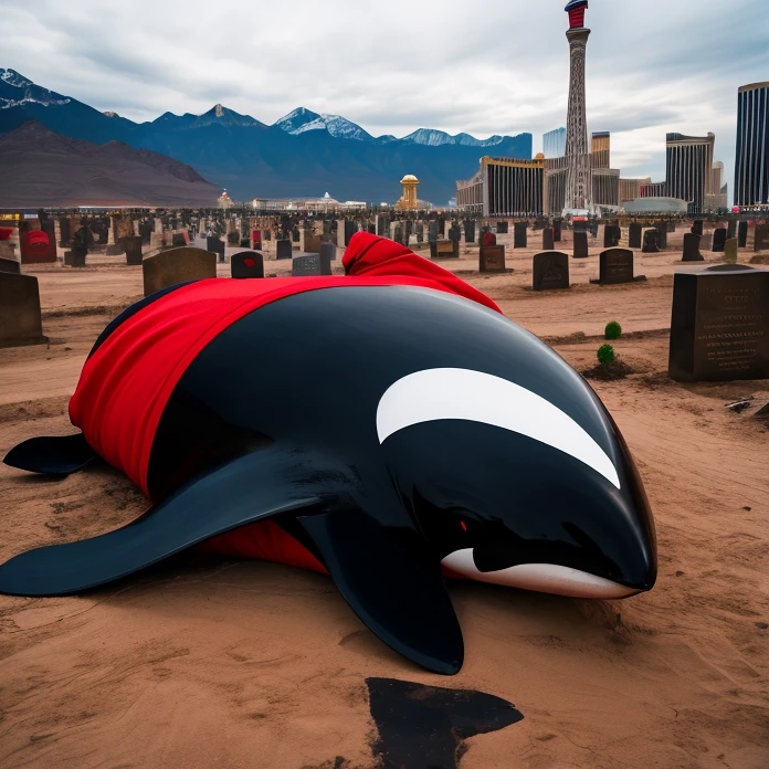 Biggest Fat Orca Mole, Red Turban Hat, Techwear Jacket, Graveyard at Las Vegas 