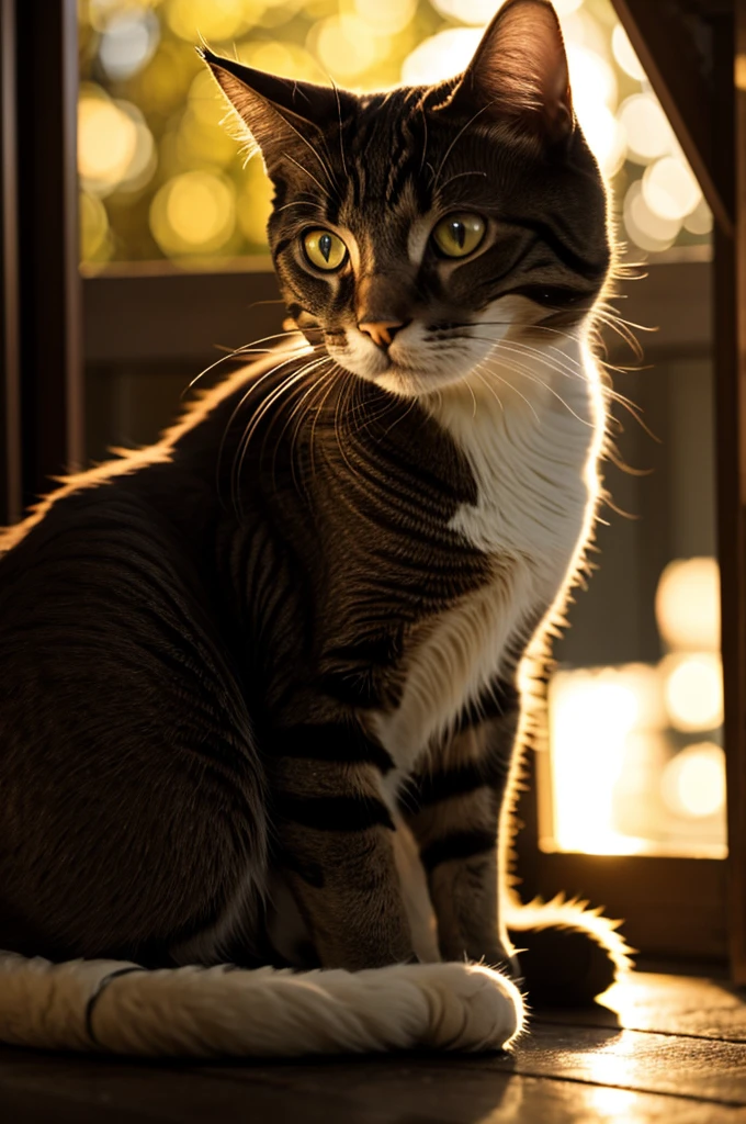 The cat god shines brightly in the night sun.