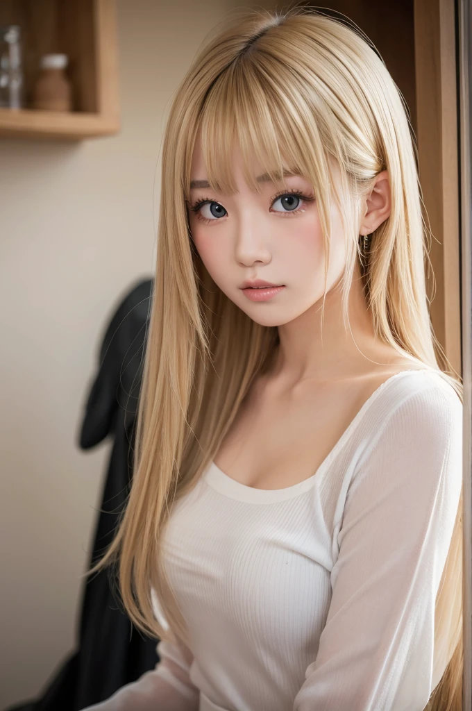 Tsundere　Éblouissement　mignon　Asie　blond　Beauté