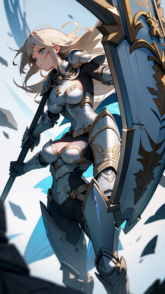Centaur Woman、Wearing metal armor、Holding a shield and mace。Mr.々There are carvings on the equipment.。Cool design、Uplifting。