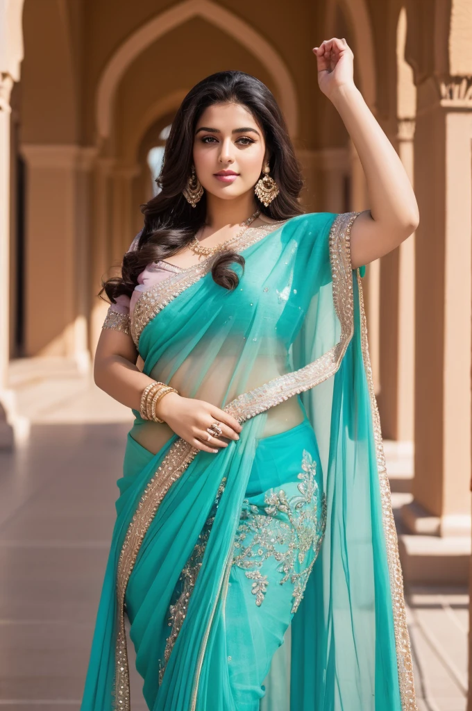 1 Heavenly beautiful and goddess beauty cute and sweet looking face Arabian woman in front of Quebec City, Canada, Heavenly beautiful Overweight, Heavenly beautiful Extremely fat, Heavenly beautiful and attractive Chubby figure , Heavenly beautiful looking and eye catching luxury style saree , reaching out, Heavenly beautiful Arabian woman, 16k, High resolution, masterpiece, highest quality, fine skin, close up figure view, Realistic Photograph