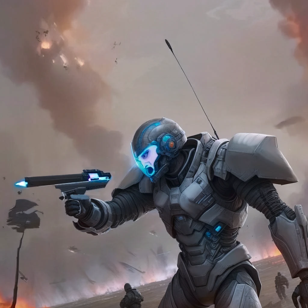 a close up of a person holding a gun near a fire, futuristic soldier, sci-fi soldier, futuristic battlefield, space soldier on mars with a gun, clothed in sci-fi military armor, fps game concept art, epic scifi character art, epic sci - fi character art, epic sci-fi character art, detailed sci-fi art, modern concept art