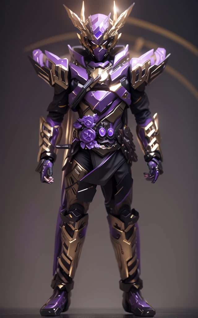 With some shining like an emperor effect，The color changes to purple and gold，Some purple and gold（Ensure its layering and armor texture，Purple is the main color，Add some gold for decoration，Add some transparent texture）