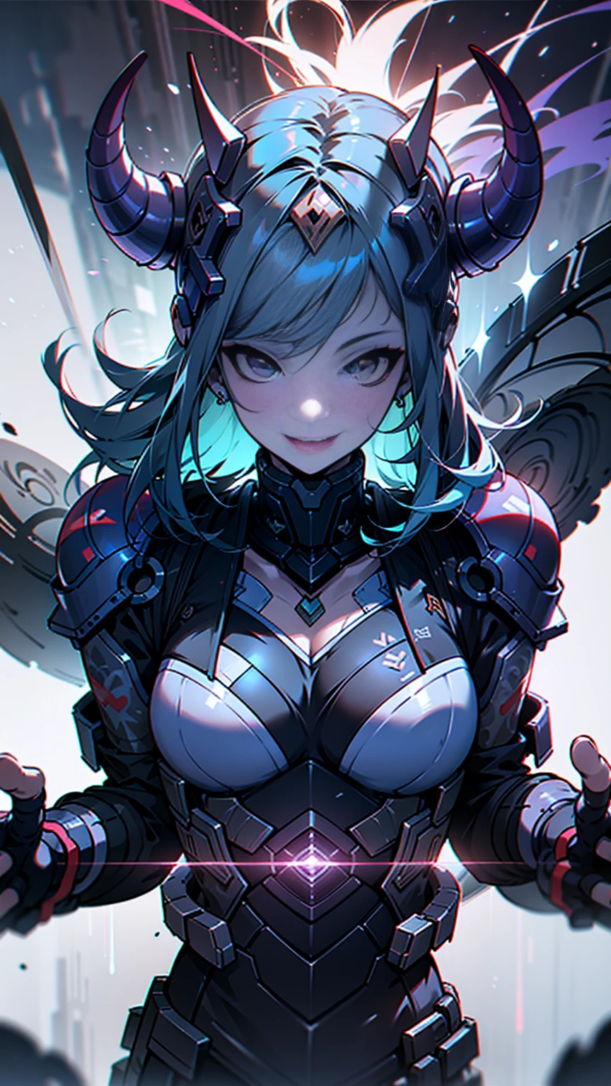 doom \(League of Legends\), 1 girl&#39;Large Breasts,Smilingly，Solitary, Weaving, Double braid, (长长的金色hair), Surprised eyes,Tattoo is, (Keep your eyes open:0.9),Look at the audience, Arm tattoo, medium, Watching_Shown in_Peeping at the audience, short_hair, Gloves, Umbilical cord, fail, blue_With eyes, eternal, full_Body, arms, Footwear, collar, Black_Gloves, Diaphragm, Hooded, hair_Exceed_Yin_With eyes, _top, hoodie, Black_Pants, sports shoes, fail_, Cropping_jacket, ED_Shown in_pocket, Cyberpunk Characters, Cropping_hoodie 直立