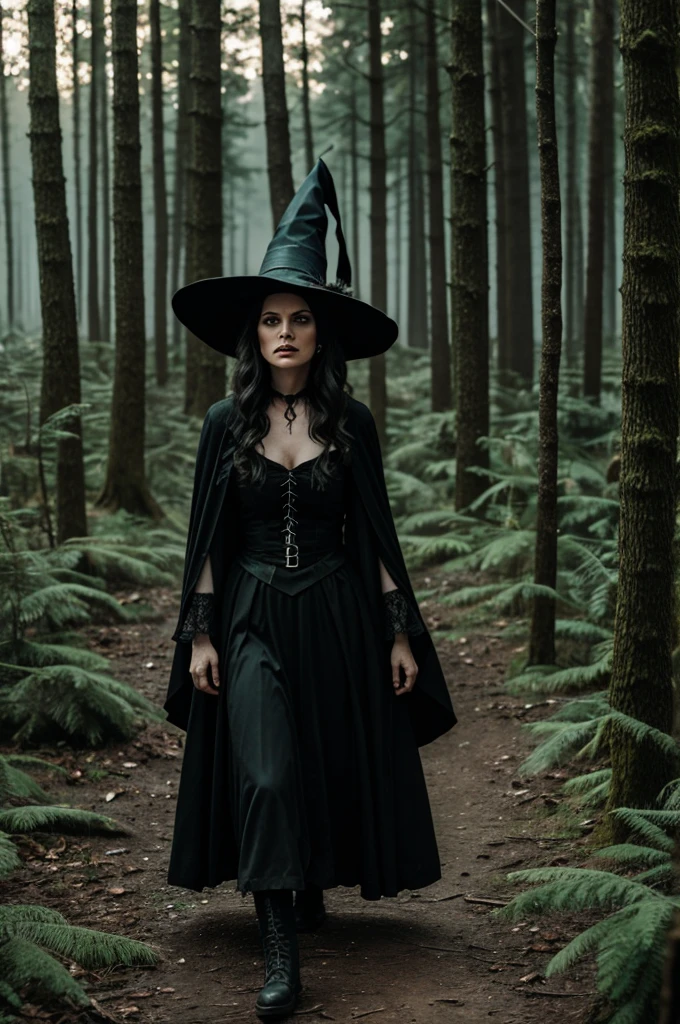 A bad and horrible witch in the middle of the forest