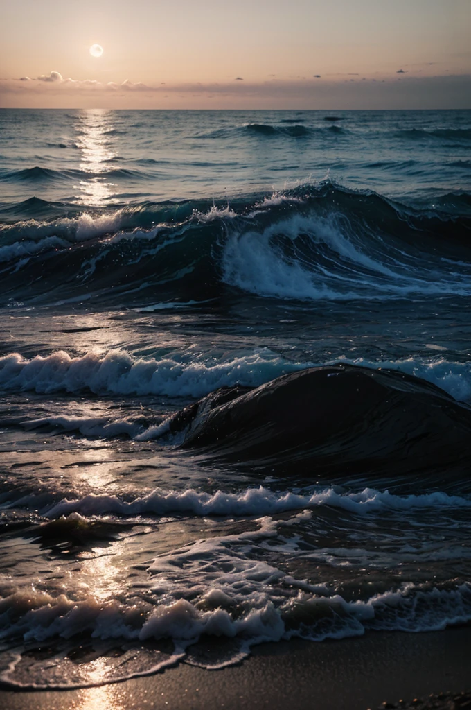 Moon and beach at night aesthetic for wallpaper