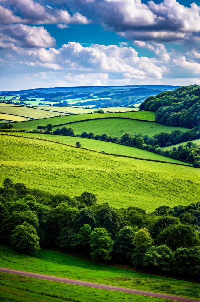 Original landscape,Sky and clouds,Tyndall effect,A country road,Colorful hot air balloon,High quality desktop wallpaper, Verdant forest, Detailed field properties, Beautiful English countryside, Stunning scenery, Rolling Hills, Landscape Wallpaper, Lush countryside, Green forests, Stunning scenery, Green fields in the background, High quality wallpaper, Beautiful wallpapers,Ultra high quality,Ultra HD,Ultra-high resolution