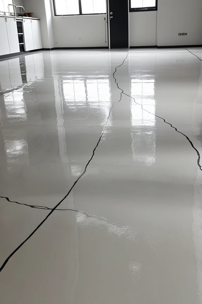 Black and white epoxy floor