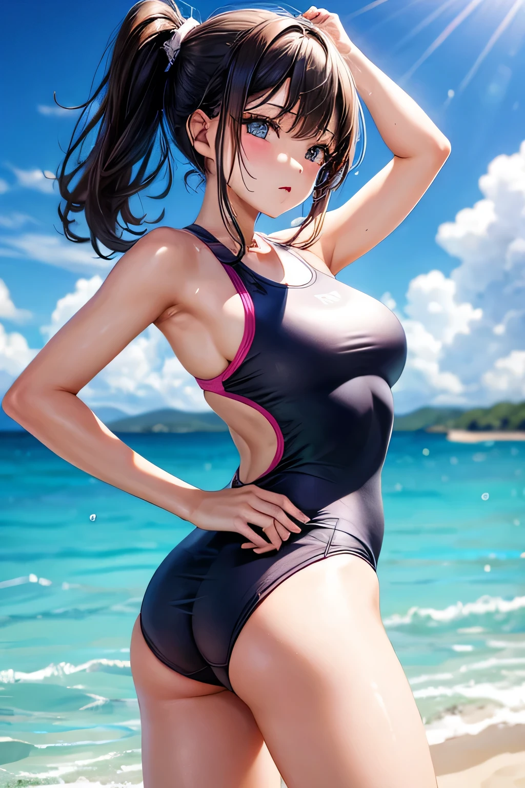 sexy girl in sport swimsuit
