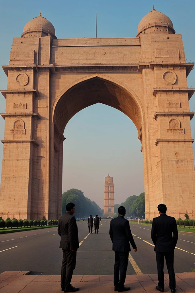 A ufo sighting over india gate
Many man are standing
