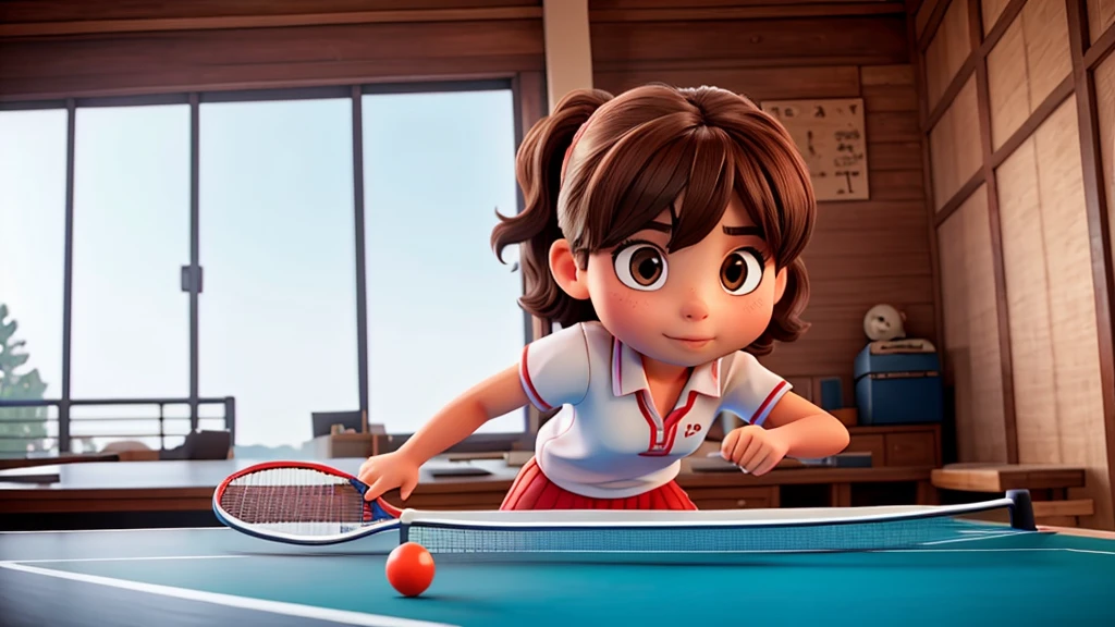 Girl playing table tennis