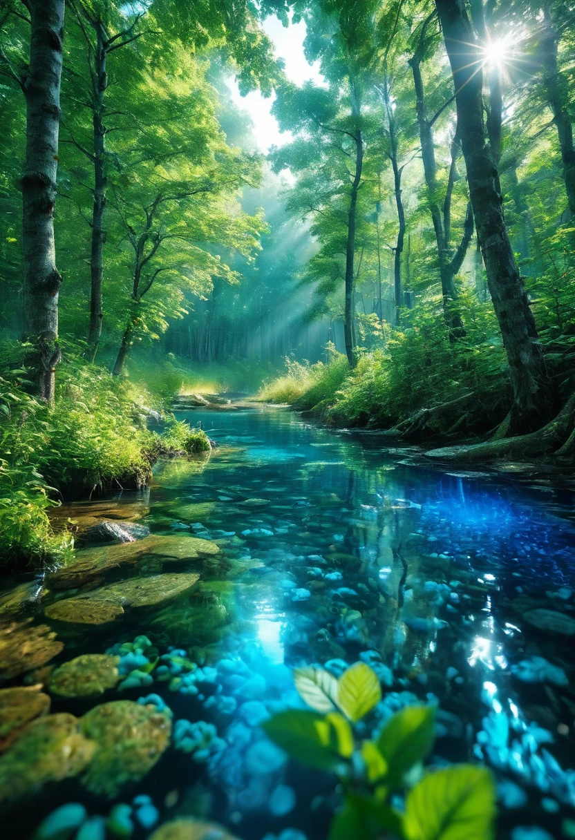 (8k digital nature photography:1.2),
(a summer landscape:1.1) with trees in the distance,
glowing blue clear berries
faetastic