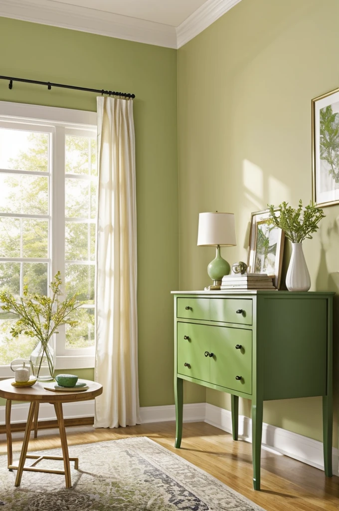 can you style color cream and color green paints separately in a room