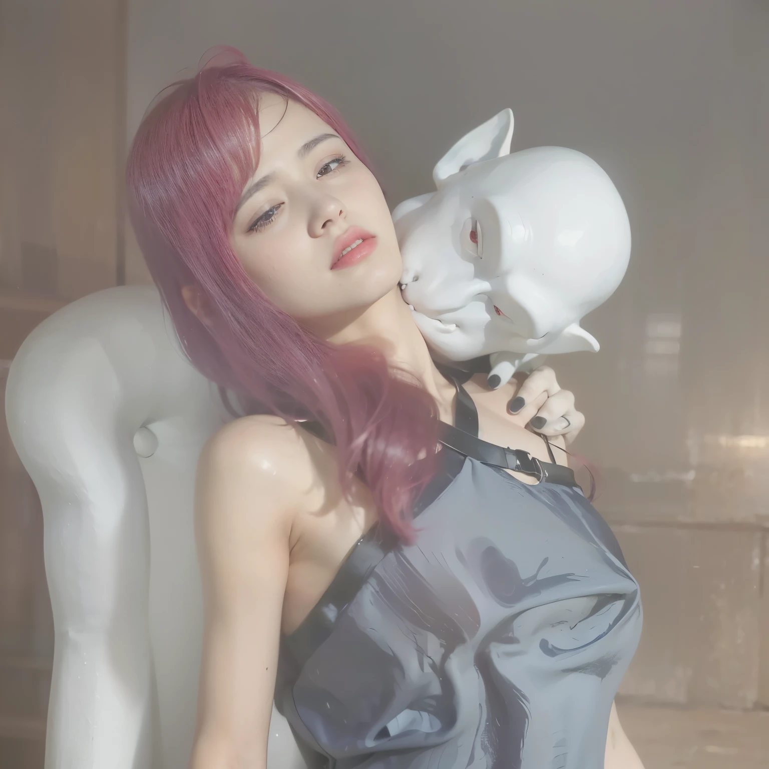 ((sense of tragedy、Fear、sad;I feel like crying))、(8K, Highest quality, masterpiece:1.2), (Realistic, photo-Realistic:1.37),(((Sweaty skin、Red cheeks)))、 Very detailed,Highest quality, Ultra-high resolution, Professional Lighting, Photon Mapping, Radio City, Physically Based Rendering, Cinema Lighting, midnight road,Written boundary depth, Sharp focus,Tsujimitsu, Good composition,(Bokeh:1.2) 1 Girl,alone,(whole body), (Mouth closed),Beautiful and beautiful eyes, Pause, Tight waist,Japanese schoolgirl, Black Hair,Messy Hair,Long hair blowing in the wind,(Urzan-6500:1.2) Mix 4,Sweaty skin,Grimacing、Sad、Tears、
