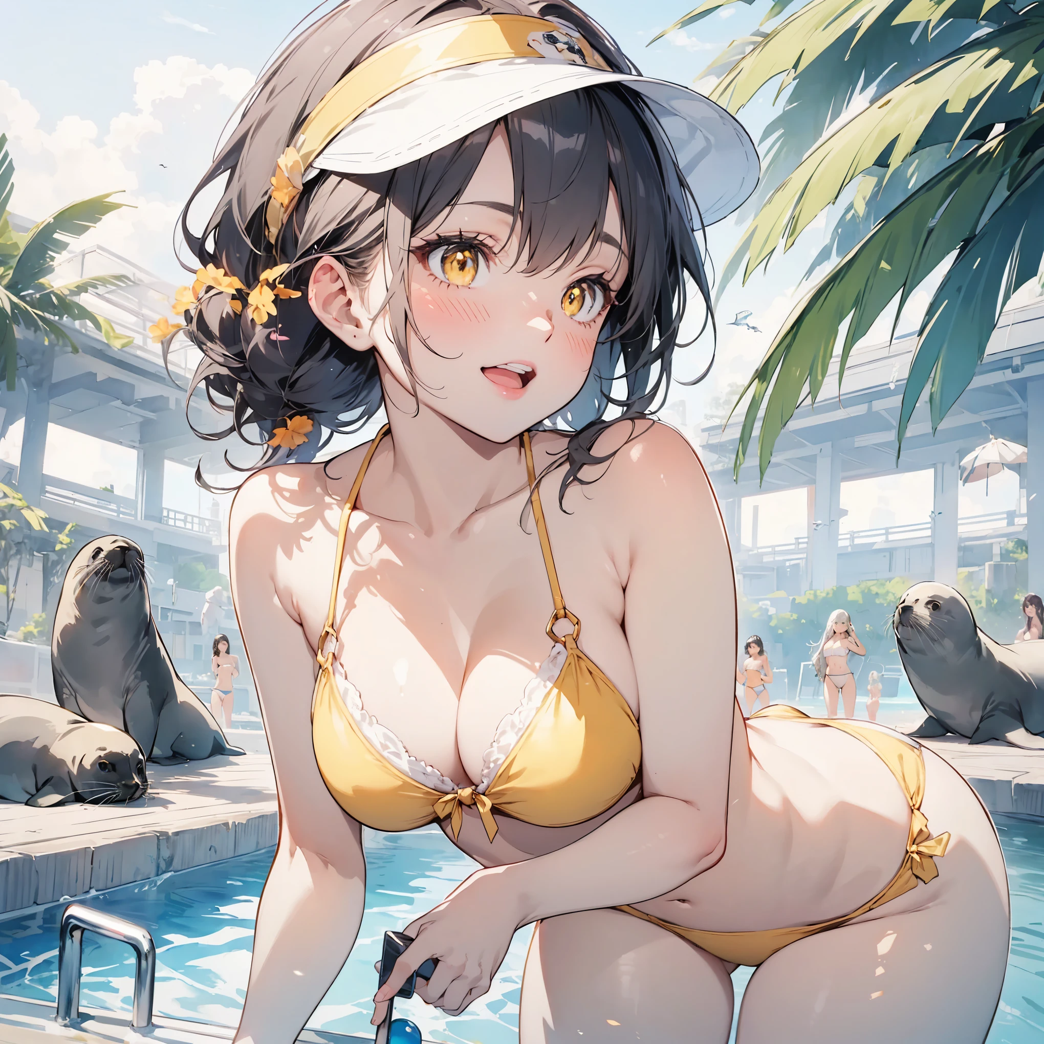 Women Bikini Sexy Europe and America、Big breasts and buttocks、Muchimuchi thighs、The swimsuit is eating into、Feng Fujiko