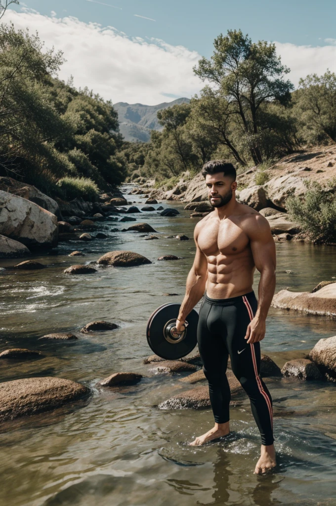 A man training
