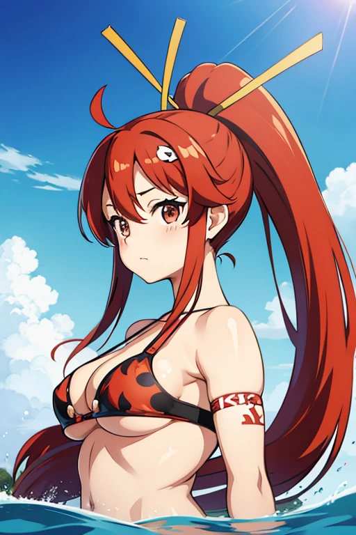 Yoko Littner、ponytail、naked、Embarrassing