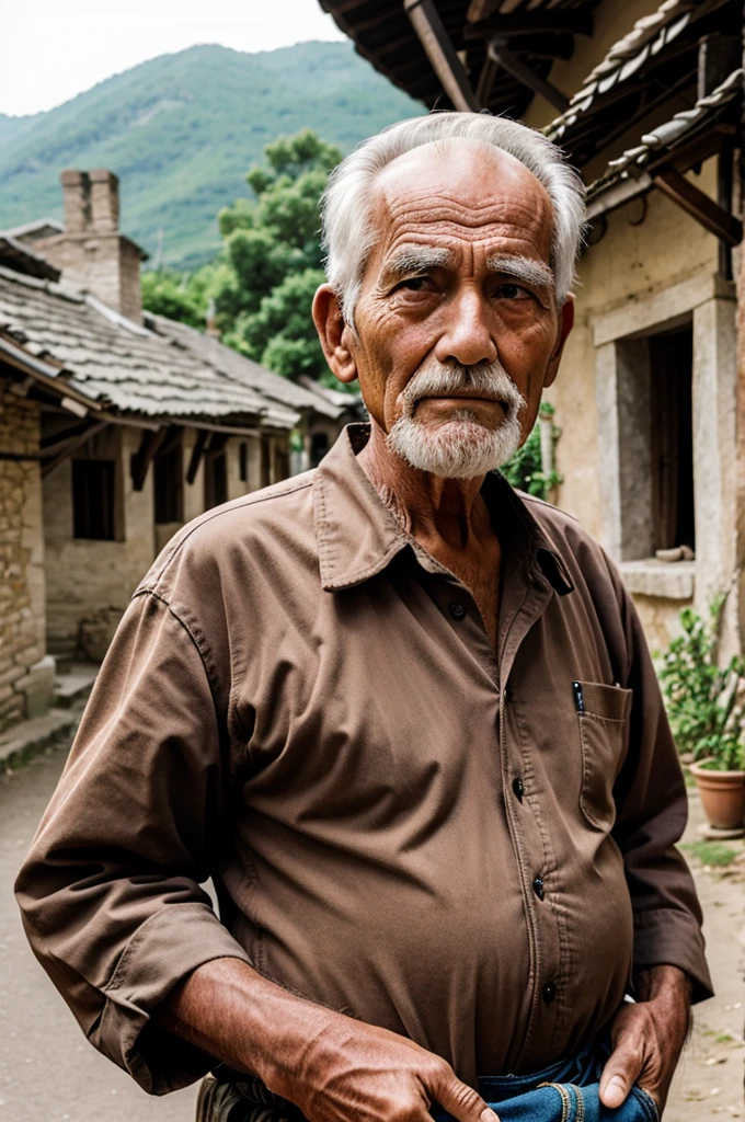 An old man in a village