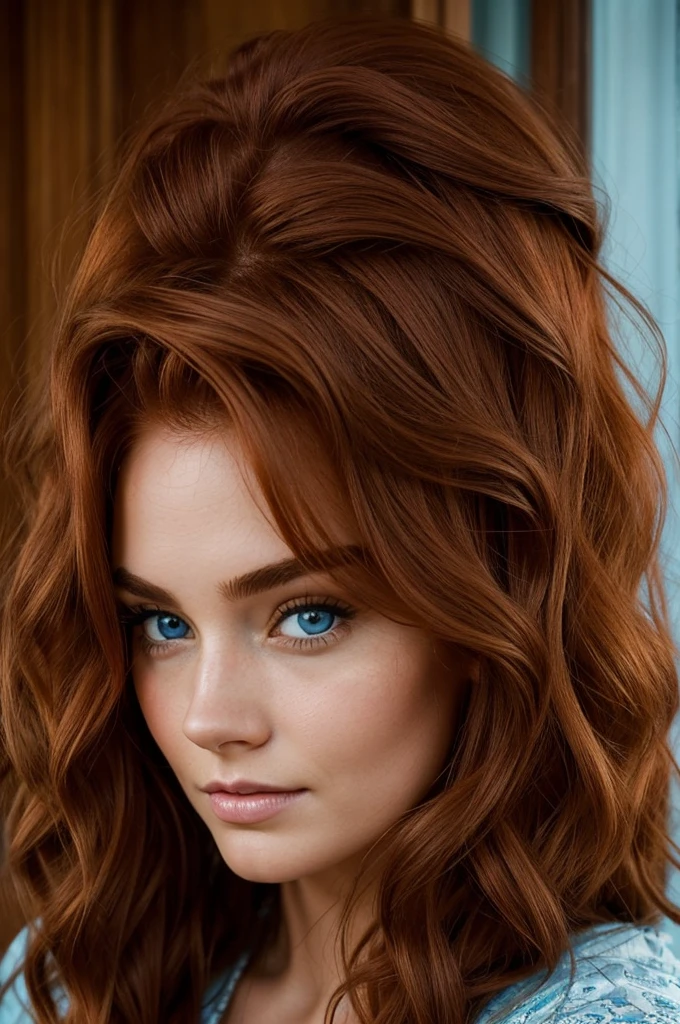 She wore her thick, auburn hair in a trendy, somewhat tangled cut.. He had perfectly correct features that seemed carved with those high cheekbones and straight nose of a Greek god.. Not to mention the auburn eyebrows above the intense light blue eyes that watched the children and her.. Or the wide mouth that offered a crooked smile