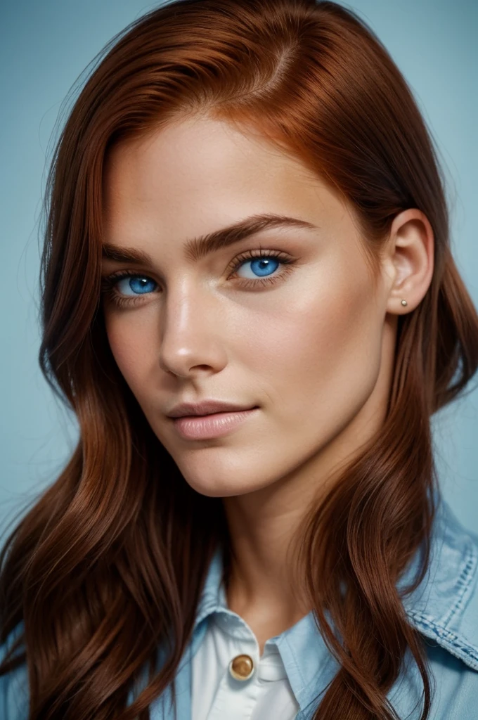 He was very handsome. He wore his thick, auburn hair in a trendy, somewhat tangled cut.. He had perfectly correct features that seemed carved with those high cheekbones and straight nose of a Greek god.. Not to mention the auburn eyebrows above the intense light blue eyes that watched the children and her.. Or the wide mouth that offered a crooked smile