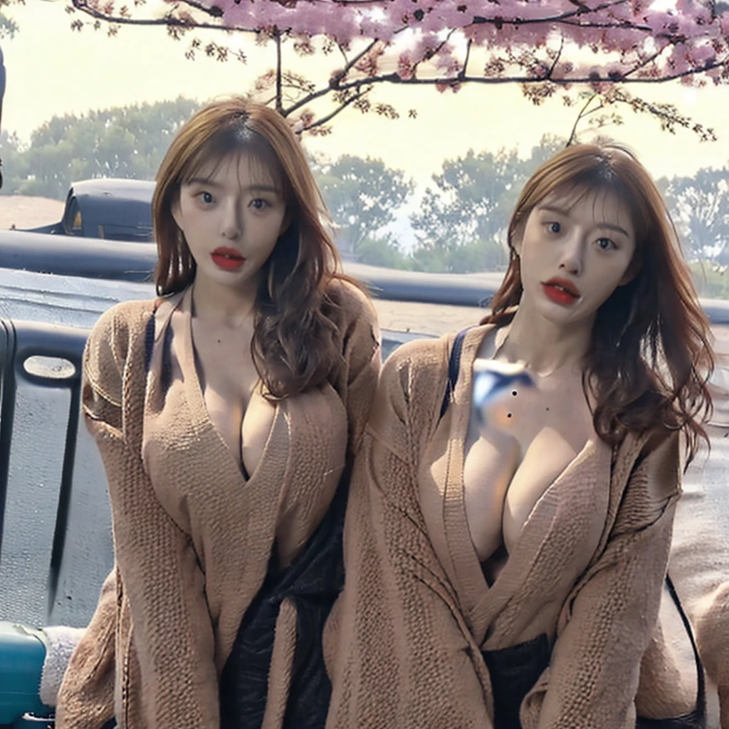 ((((Wearing a very loose chest sweater、Very cute extreme exhibitionist girl walking in beautiful park))), ((90 year old man in tuxedo behind puts his hand on her waist)), (Huge boobs:1.3), (short wavy hair), ((((No panties, Braless)))), ((cleavage, Exposed breasts, Exposed crotch, Exposed under, exposed lower abdomen, exhibitionism, exposed shaved pubic hair, obscenity))), (Abs, Perfect body, hyperdetailed face, Detailed lips, Fine eyes, Double eyelids, Detailed eyes, Realistic eyes, Beautiful detailed eyes, ), (Seductive), (Best Quality, 8K, 32K, masutepiece, nffsw:1.3), ((agitation:1.4)), (Photorealistic:1.4), Raw photo, (perfect body type), (slim:1.3), Dynamic Pose, (((Full-figured :0.9))), Solo, drooping chest, deep-shadows, Unobtrusive, Cold Light 12000K, Beautiful detailed sky, detailed Tokyo street, Highly detailed face and skin texture, (Realistic skin), 超A high resolution, A hyper-realistic, Highly detailed, (Seductive), ((agitation:1.4)), (((exhibitionism))).