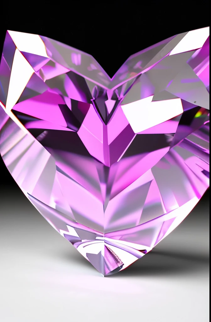 a pink heart shaped diamond on a black background, a digital rendering by Valentine Hugo, trending on zbrush central, crystal cubism, glass sculpture of a heart, pink diamonds, real heart!, glass-cast heart, beautiful!!!!!!!!!, beautiful”, made of crystal, beautiful glass work, heart, pink hearts in the background, color”, magic heart, beautiful crystals