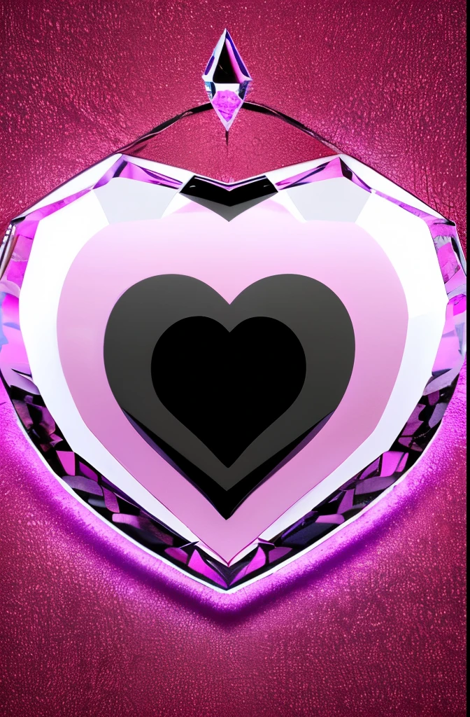 a pink heart shaped diamond on a black background, a digital rendering by Valentine Hugo, trending on zbrush central, crystal cubism, glass sculpture of a heart, pink diamonds, real heart!, glass-cast heart, beautiful!!!!!!!!!, beautiful”, made of crystal, beautiful glass work, heart, pink hearts in the background, color”, magic heart, beautiful crystals
