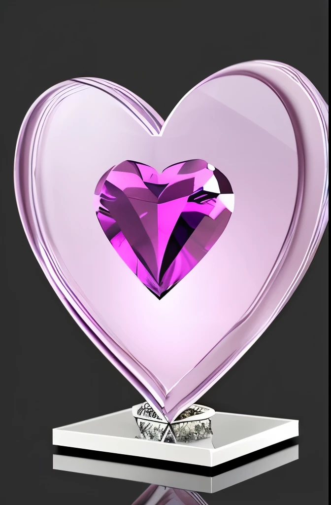 a pink heart shaped diamond on a black background, a digital rendering by Valentine Hugo, trending on zbrush central, crystal cubism, glass sculpture of a heart, pink diamonds, real heart!, glass-cast heart, beautiful!!!!!!!!!, beautiful”, made of crystal, beautiful glass work, heart, pink hearts in the background, color”, magic heart, beautiful crystals